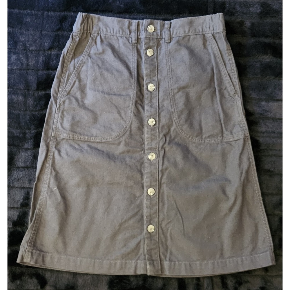 Patagonia Women's Point Reyes Canvas Skirt:Ink Black (Gray) Size S Full Button